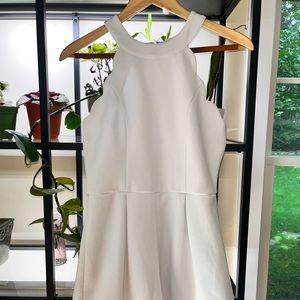 White scalloped romper / play suit